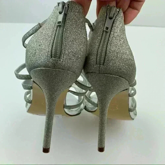 Touch of Nina heels Marsha1 8 38 silver metallic party bridesmaid holiday formal - Picture 8 of 14